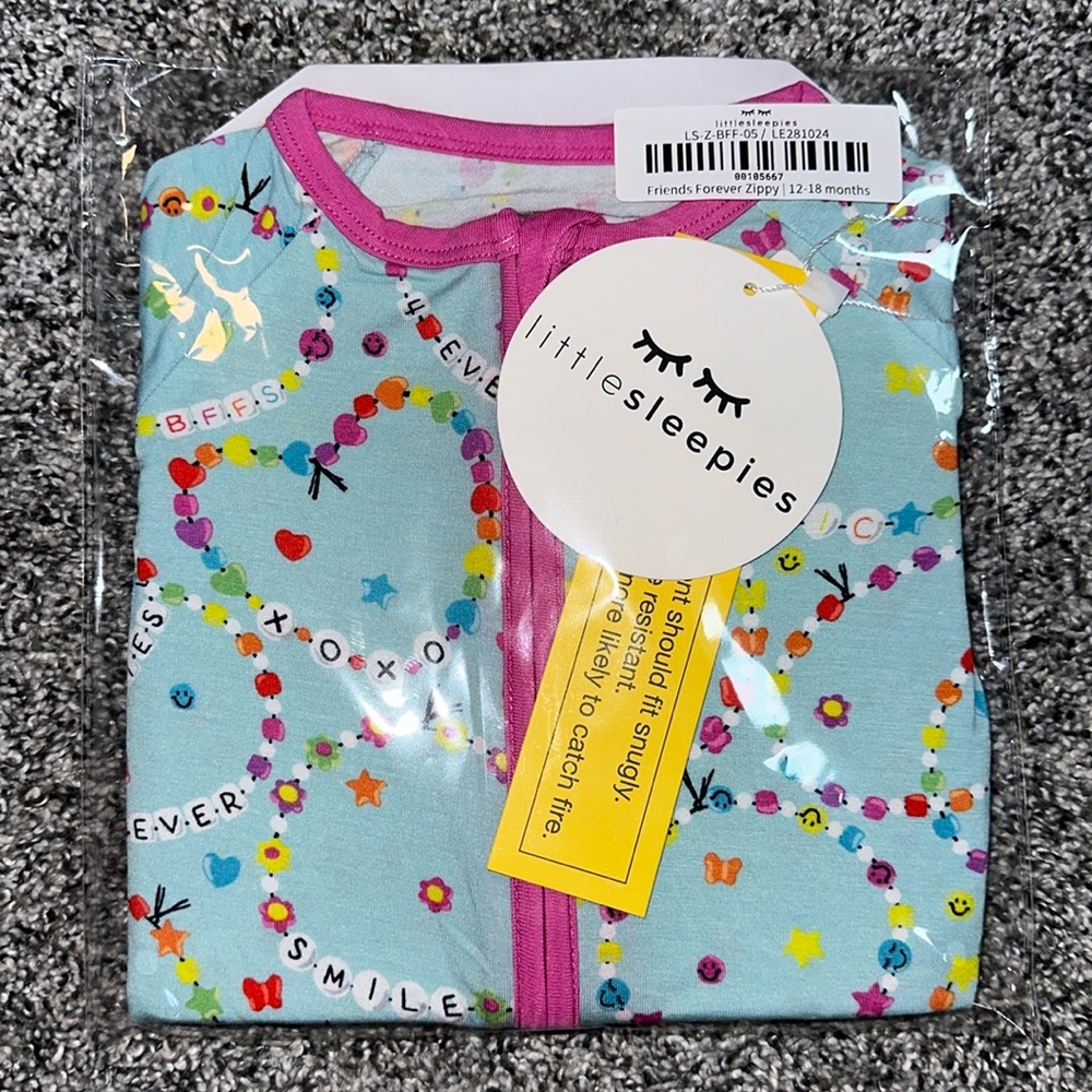 NWT Little Sleepies Friends Forever Zippy 12-18 months